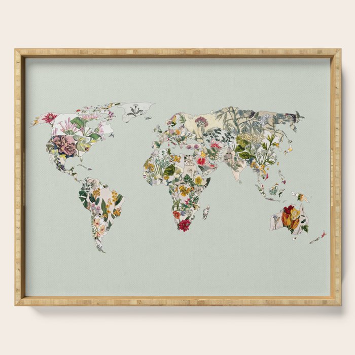 Vintage Botanical World Green Serving Tray Gallery Image 1