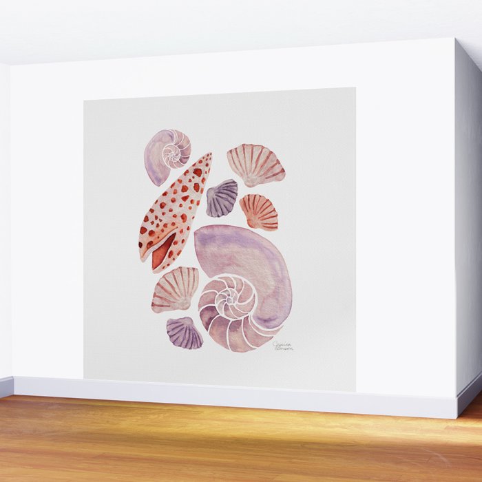Watercolor Seashells Wall Mural Gallery Image 2