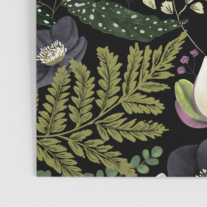 Dark Mystical Garden Botanical Pattern Poster Gallery Image 3