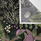 Dark Mystical Garden Botanical Pattern Wall Tapestry Gallery Image 3