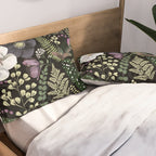Dark Mystical Garden Botanical Pattern Pillow Sham Gallery Image 2