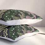 Dark Mystical Garden Botanical Pattern Pillow Sham Gallery Image 3