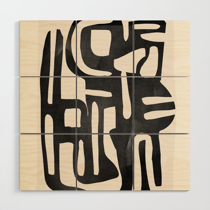Modern Abstract Shapes 34 Wood Wall Art Gallery Image 1
