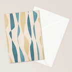 Teal Ochre Light Teal Lines Abstract Artwork Stationery Card Gallery Image 2