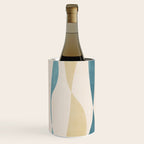 Teal Ochre Light Teal Lines Abstract Artwork Wine Chiller Gallery Image 1