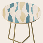 Teal Ochre Light Teal Lines Abstract Artwork Side Table Gallery Image 2