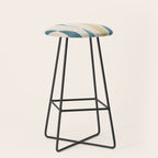 Teal Ochre Light Teal Lines Abstract Artwork Stool Gallery Image 1