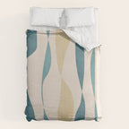 Teal Ochre Light Teal Lines Abstract Artwork Duvet Cover Gallery Image 6