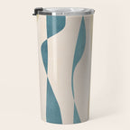 Teal Ochre Light Teal Lines Abstract Artwork Travel Mug Gallery Image 3