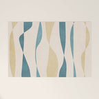 Teal Ochre Light Teal Lines Abstract Artwork Welcome Mat Gallery Image 1