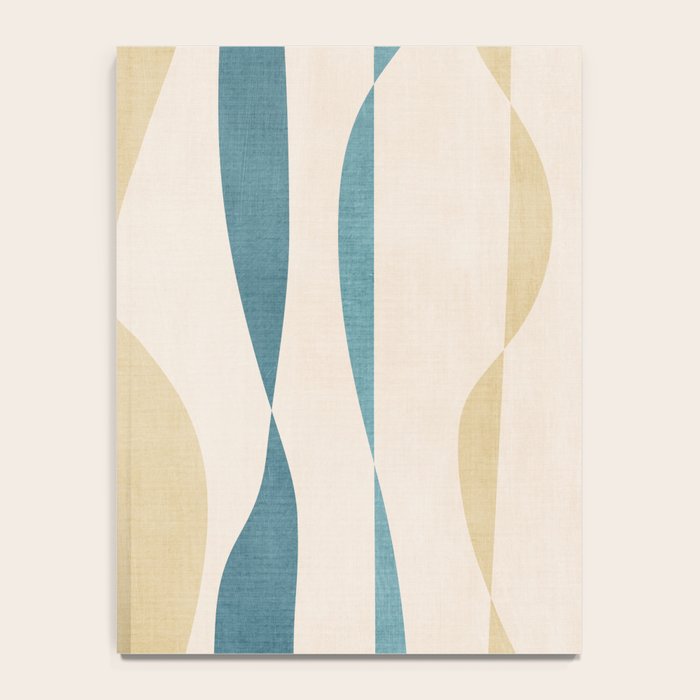 Teal Ochre Light Teal Lines Abstract Artwork Notebook Gallery Image 4