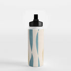 Teal Ochre Light Teal Lines Abstract Artwork Water Bottle Gallery Image 2