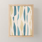 Teal Ochre Light Teal Lines Abstract Artwork Mini Art Print Gallery Image 1