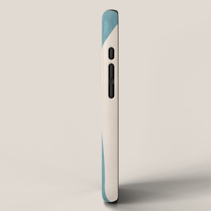 Teal Ochre Light Teal Lines Abstract Artwork iPhone Case Gallery Image 2