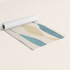 Teal Ochre Light Teal Lines Abstract Artwork Yoga Mat Gallery Image 2