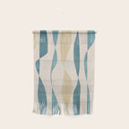 Teal Ochre Light Teal Lines Abstract Artwork Wall Hanging Gallery Image 1