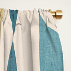 Teal Ochre Light Teal Lines Abstract Artwork Window Curtain Gallery Image 2