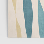 Teal Ochre Light Teal Lines Abstract Artwork Poster Gallery Image 3