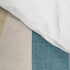 Teal Ochre Light Teal Lines Abstract Artwork Comforter Gallery Image 4