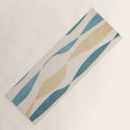 Teal Ochre Light Teal Lines Abstract Artwork Yoga Mat Gallery Image 1