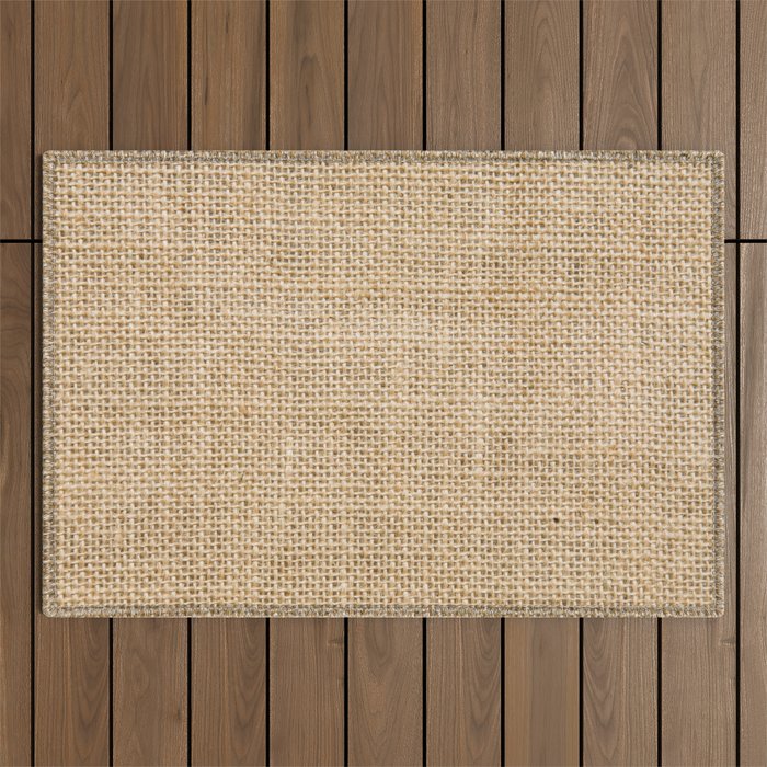 Burlap Fabric Outdoor Rug Gallery Image 1