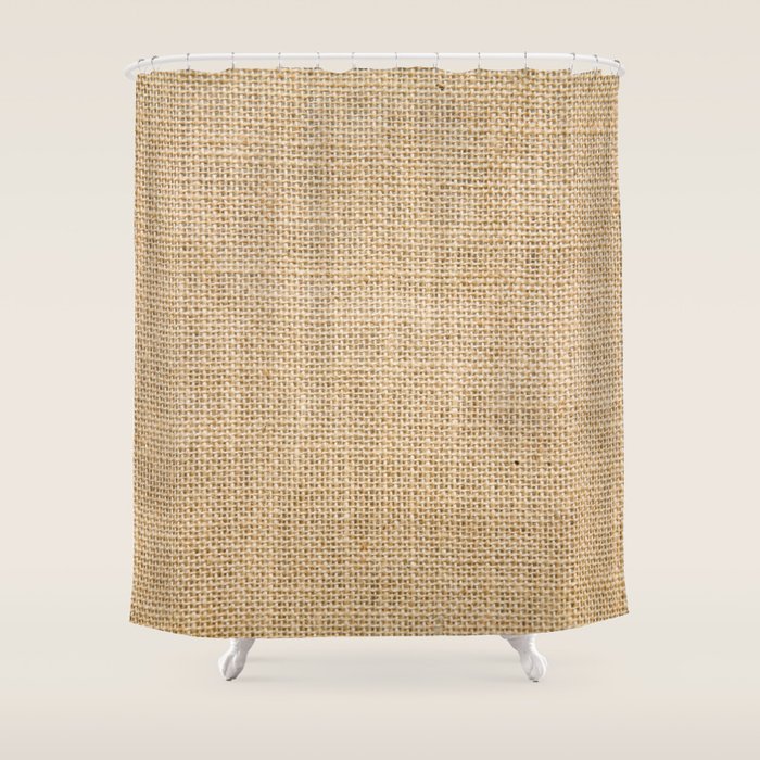 Burlap Fabric Shower Curtain Gallery Image 1