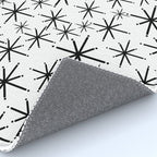 Mid Century Modern Twinkling Starburst Pattern in Black and White Rug Gallery Image 4