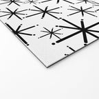 Mid Century Modern Twinkling Starburst Pattern in Black and White Welcome Mat Gallery Image 2