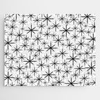 Mid Century Modern Twinkling Starburst Pattern in Black and White Jigsaw Puzzle Gallery Image 1