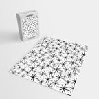Mid Century Modern Twinkling Starburst Pattern in Black and White Jigsaw Puzzle Gallery Image 2