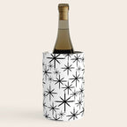Mid Century Modern Twinkling Starburst Pattern in Black and White Wine Chiller Gallery Image 3