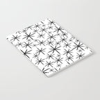 Mid Century Modern Twinkling Starburst Pattern in Black and White Notebook Gallery Image 2