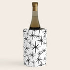 Mid Century Modern Twinkling Starburst Pattern in Black and White Wine Chiller Gallery Image 1