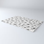 Mid Century Modern Twinkling Starburst Pattern in Black and White Rug Gallery Image 3