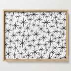 Mid Century Modern Twinkling Starburst Pattern in Black and White Serving Tray Gallery Image 1