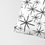 Mid Century Modern Twinkling Starburst Pattern in Black and White Pillow Sham Gallery Image 4