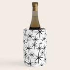 Mid Century Modern Twinkling Starburst Pattern in Black and White Wine Chiller Gallery Image 2