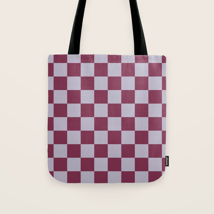 Ripe Berry x Powdered Lavender Mixed Checker Tote Bag Gallery Image 1