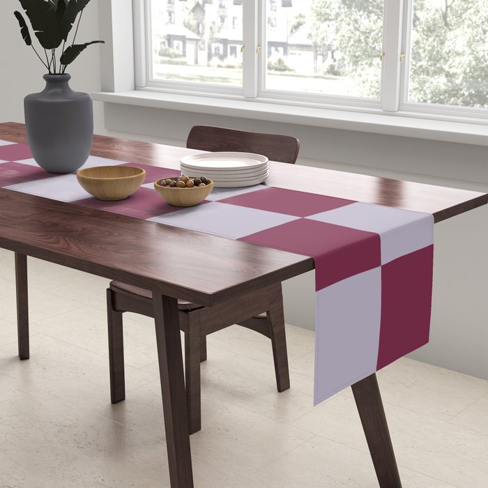 Ripe Berry x Powdered Lavender Mixed Checker Table Runner Gallery Image 2