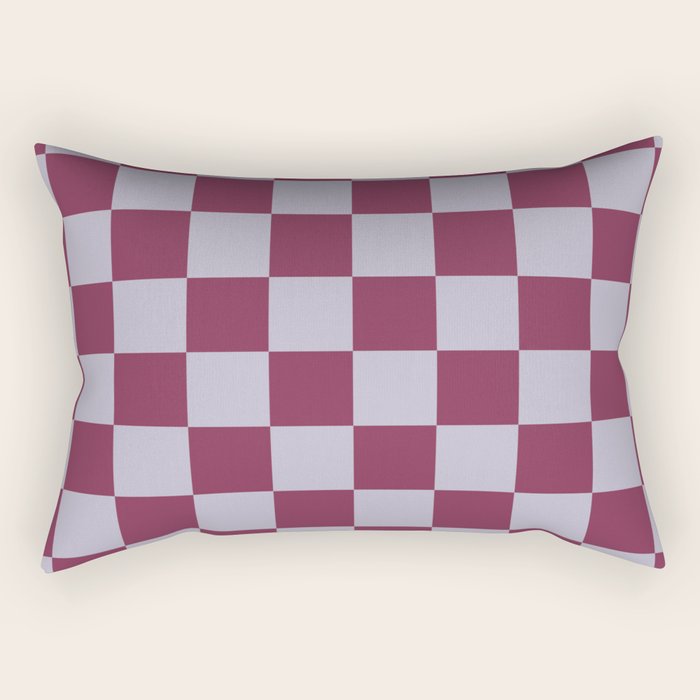Ripe Berry x Powdered Lavender Mixed Checker Rectangular Pillow Gallery Image 1