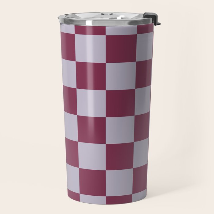 Ripe Berry x Powdered Lavender Mixed Checker Travel Mug Gallery Image 2