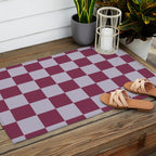 Ripe Berry x Powdered Lavender Mixed Checker Outdoor Rug Gallery Image 2