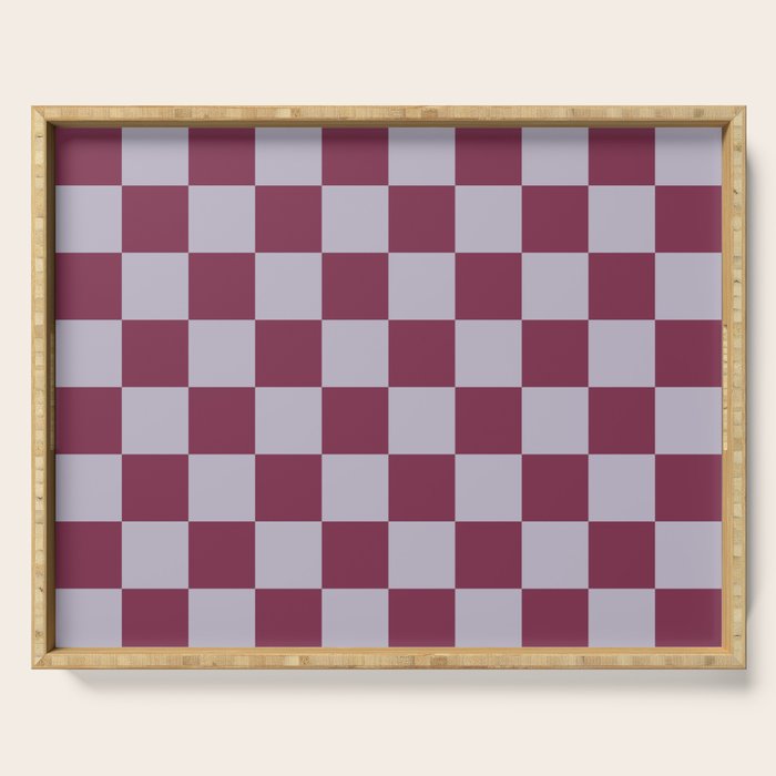 Ripe Berry x Powdered Lavender Mixed Checker Serving Tray Gallery Image 1