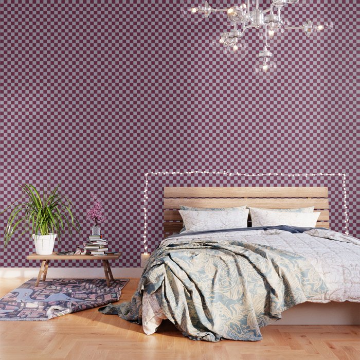 Ripe Berry x Powdered Lavender Mixed Checker Wallpaper Gallery Image 1