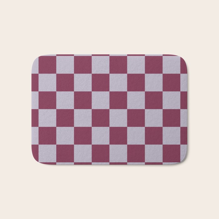 Ripe Berry x Powdered Lavender Mixed Checker Bath Mat Gallery Image 1