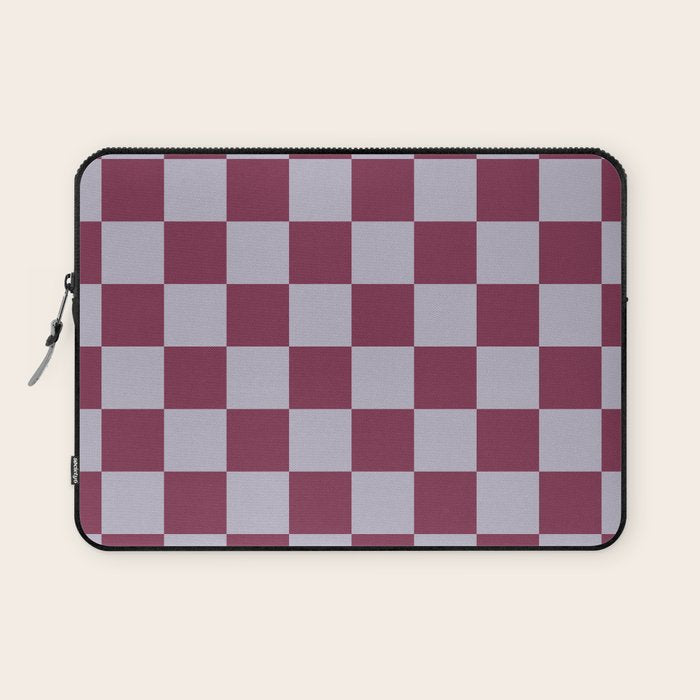 Ripe Berry x Powdered Lavender Mixed Checker Laptop Sleeve Gallery Image 1