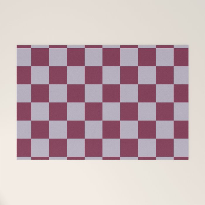 Ripe Berry x Powdered Lavender Mixed Checker Welcome Mat Gallery Image 1