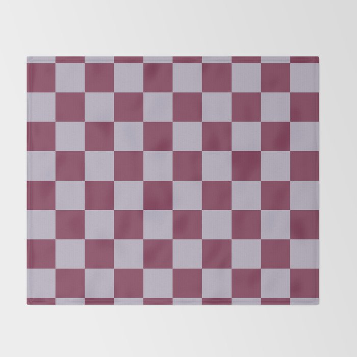 Ripe Berry x Powdered Lavender Mixed Checker Throw Blanket Gallery Image 2