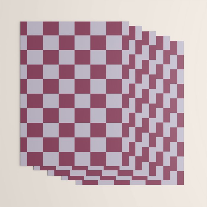 Ripe Berry x Powdered Lavender Mixed Checker Wrapping Paper Gallery Image 3