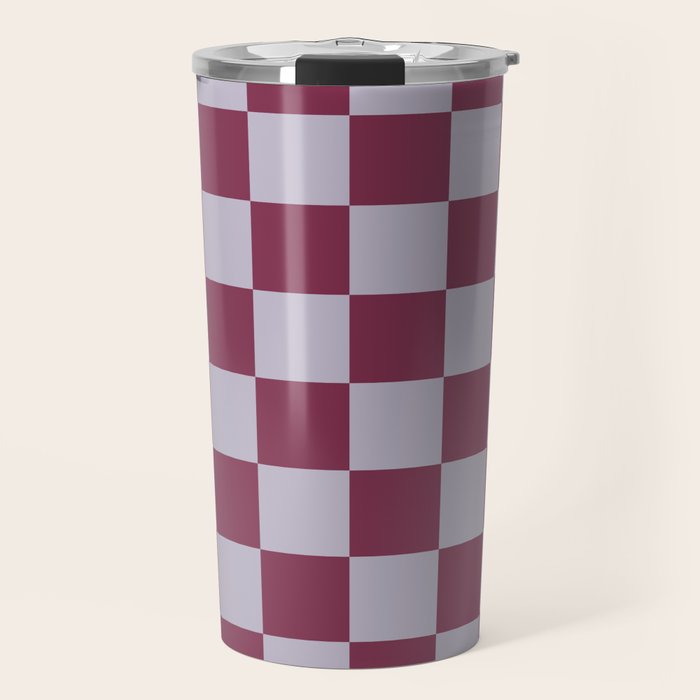 Ripe Berry x Powdered Lavender Mixed Checker Travel Mug Gallery Image 1